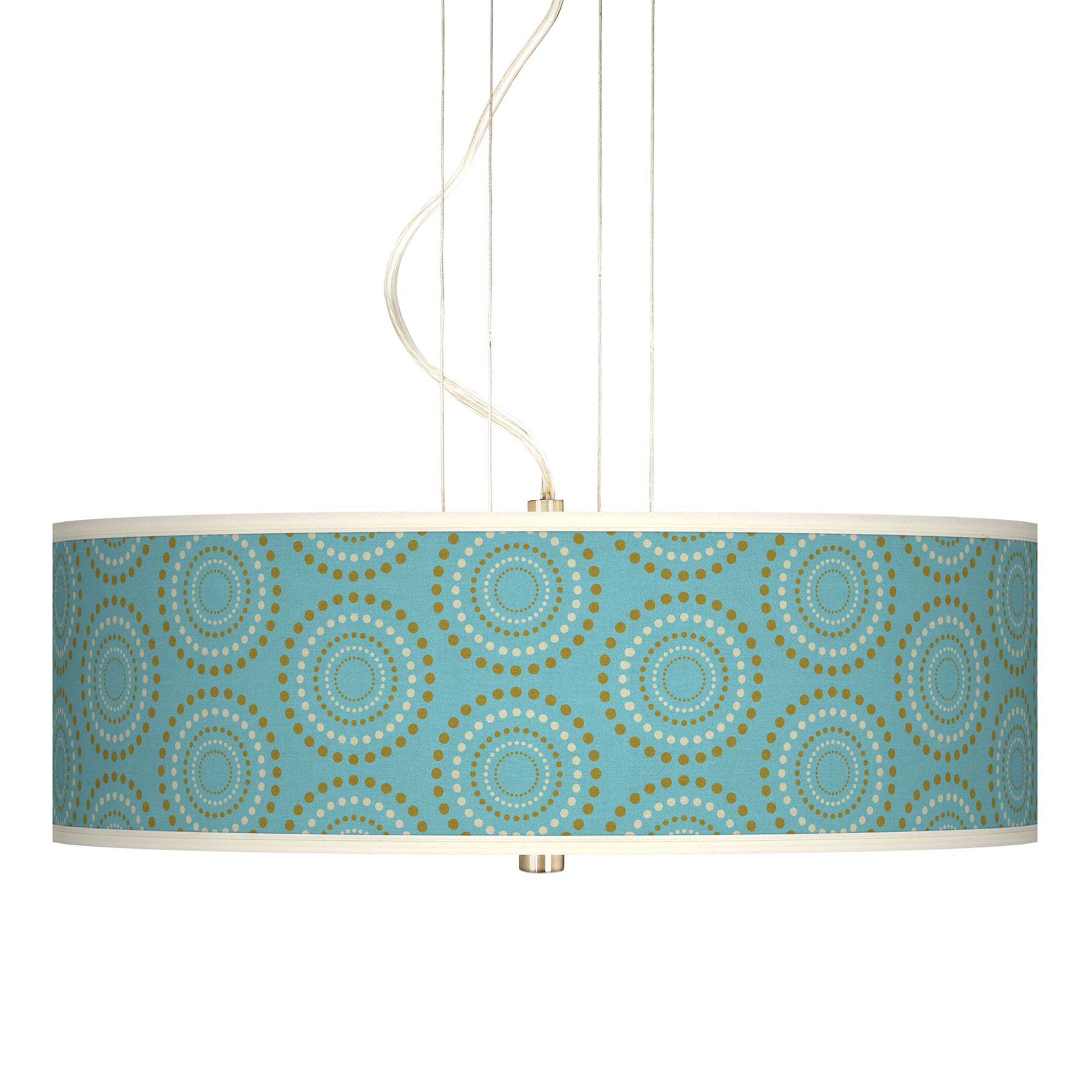 Blue Calliope Linen Giclee 20" Wide Pendant Chandelier