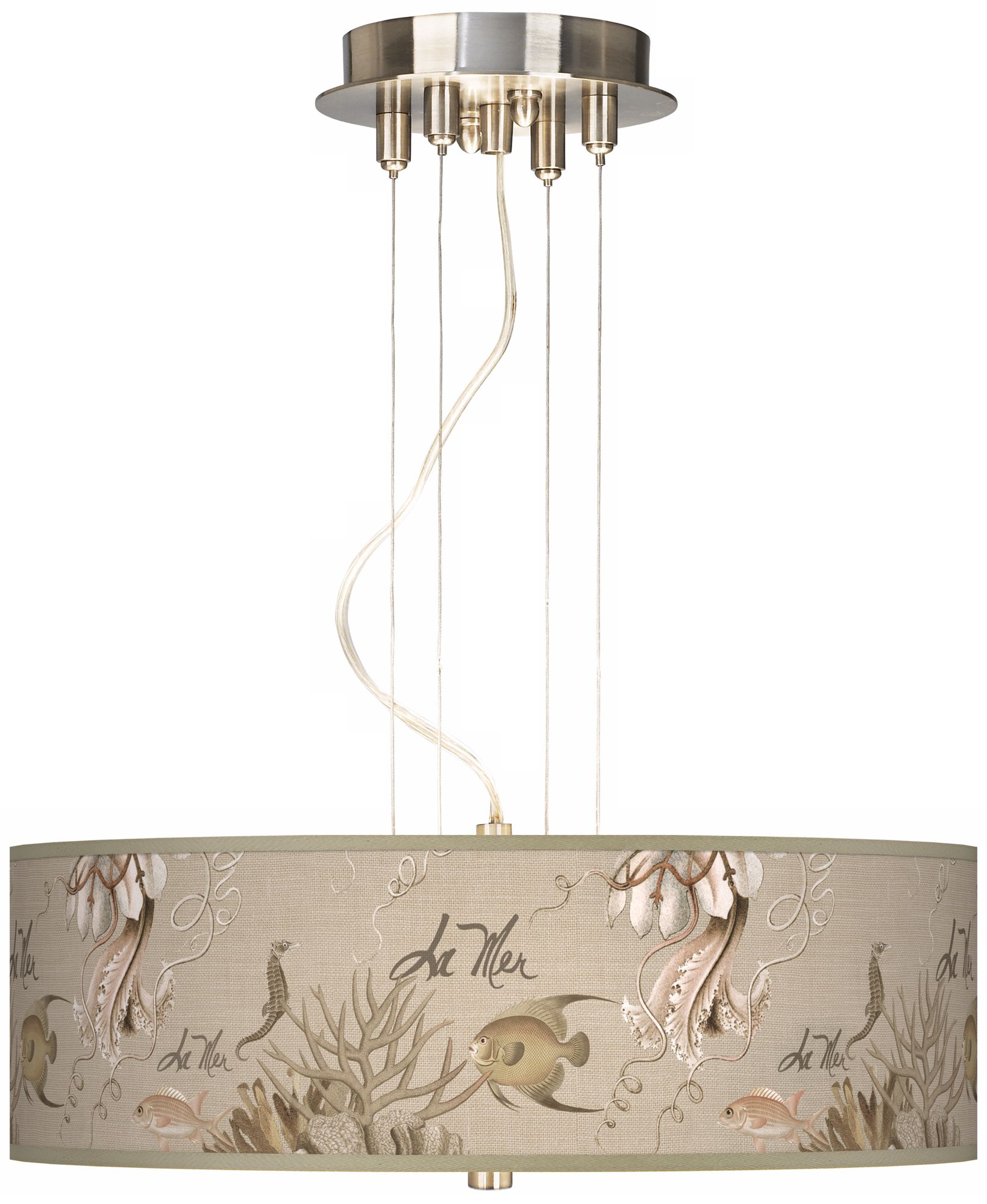 La Mer Jellyfish Giclee 20" Wide 3-Light Pendant Chandelier