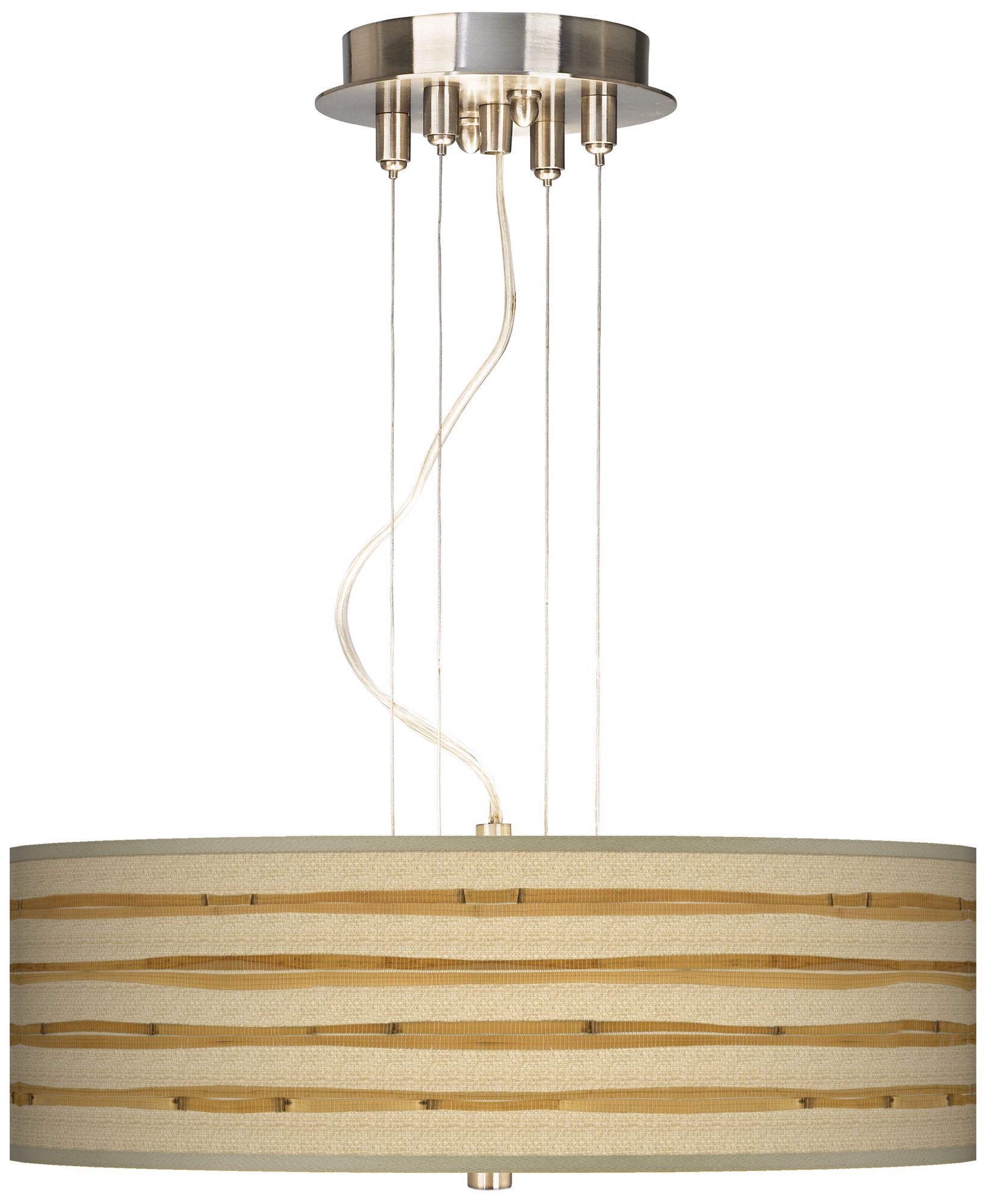 Bamboo Wrap 20" Wide Three Light Pendant Chandelier