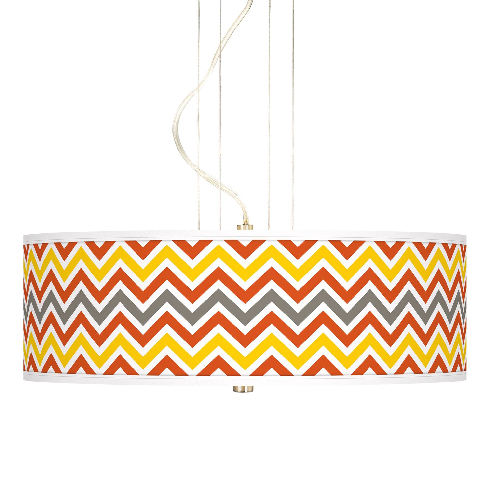 Flame Zig Zag Giclee 20" Wide 3-Light Pendant Chandelier