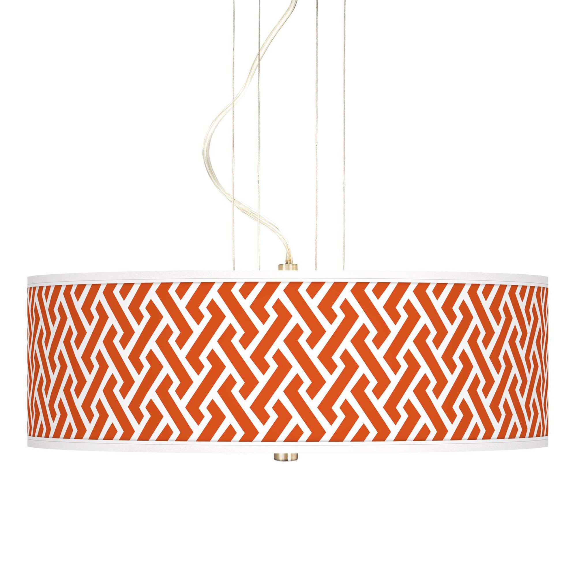 Red Brick Weave Giclee 20" Wide 3-Light Pendant Chandelier