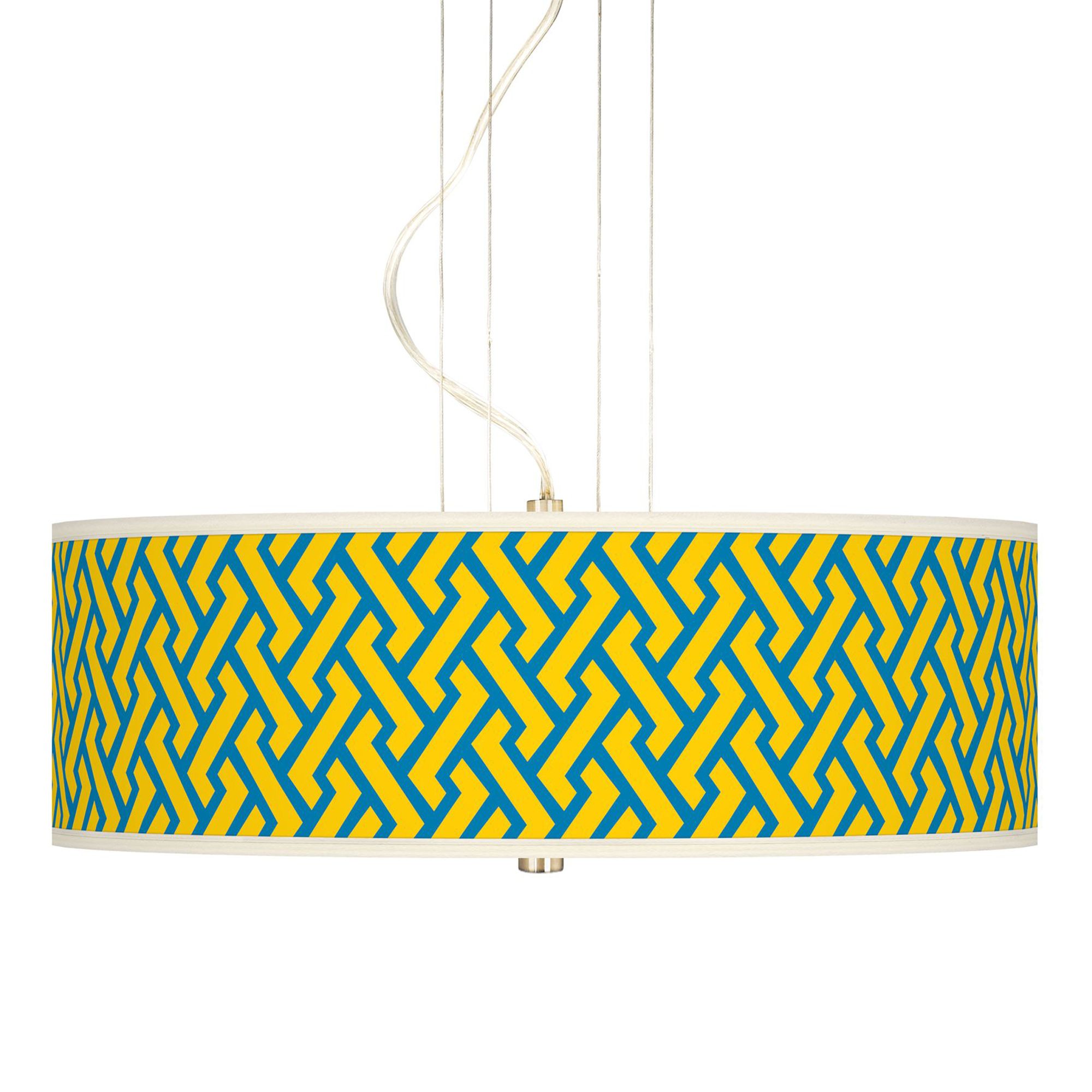 Yellow Brick Weave 20" Wide 3-Light Pendant Chandelier