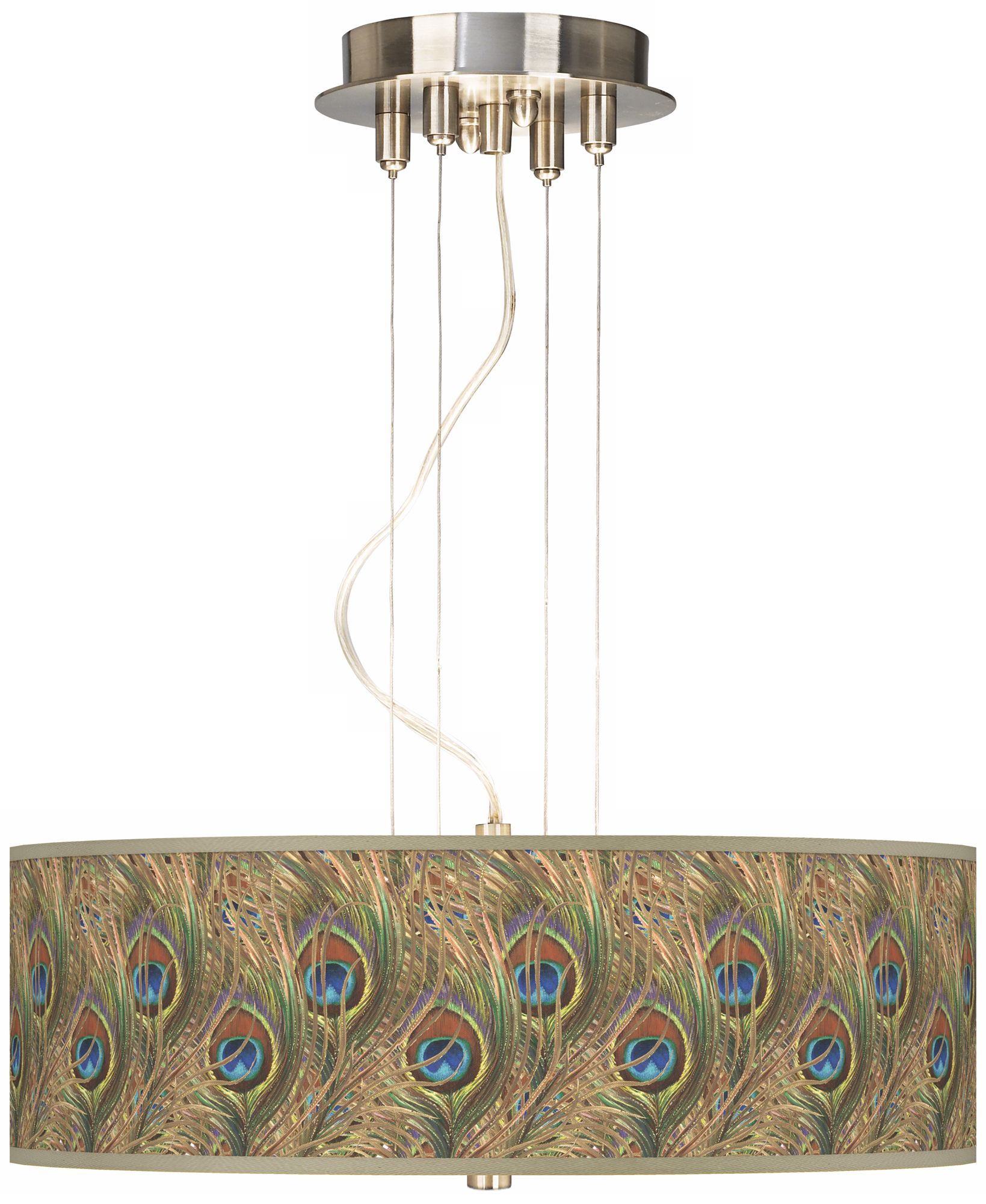 Iridescent Feather 20" Wide 3-Light Pendant Chandelier