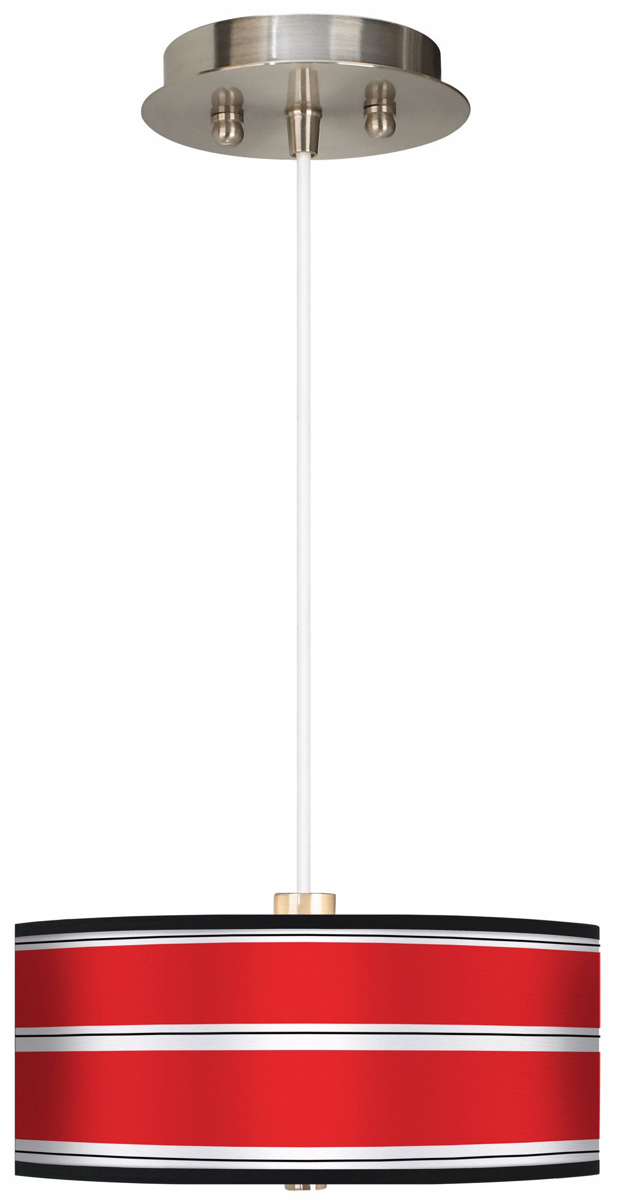 Red Stripes 10" Wide 2-Light Pendant Chandelier