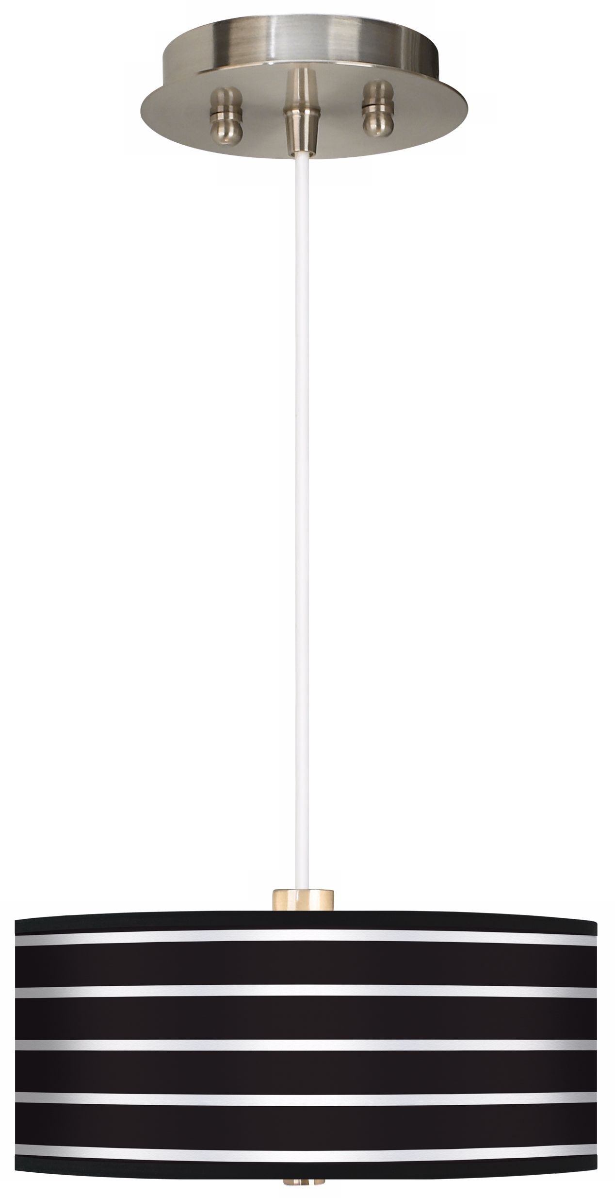Bold Black Stripe 10" Wide 2-Light Pendant Chandelier