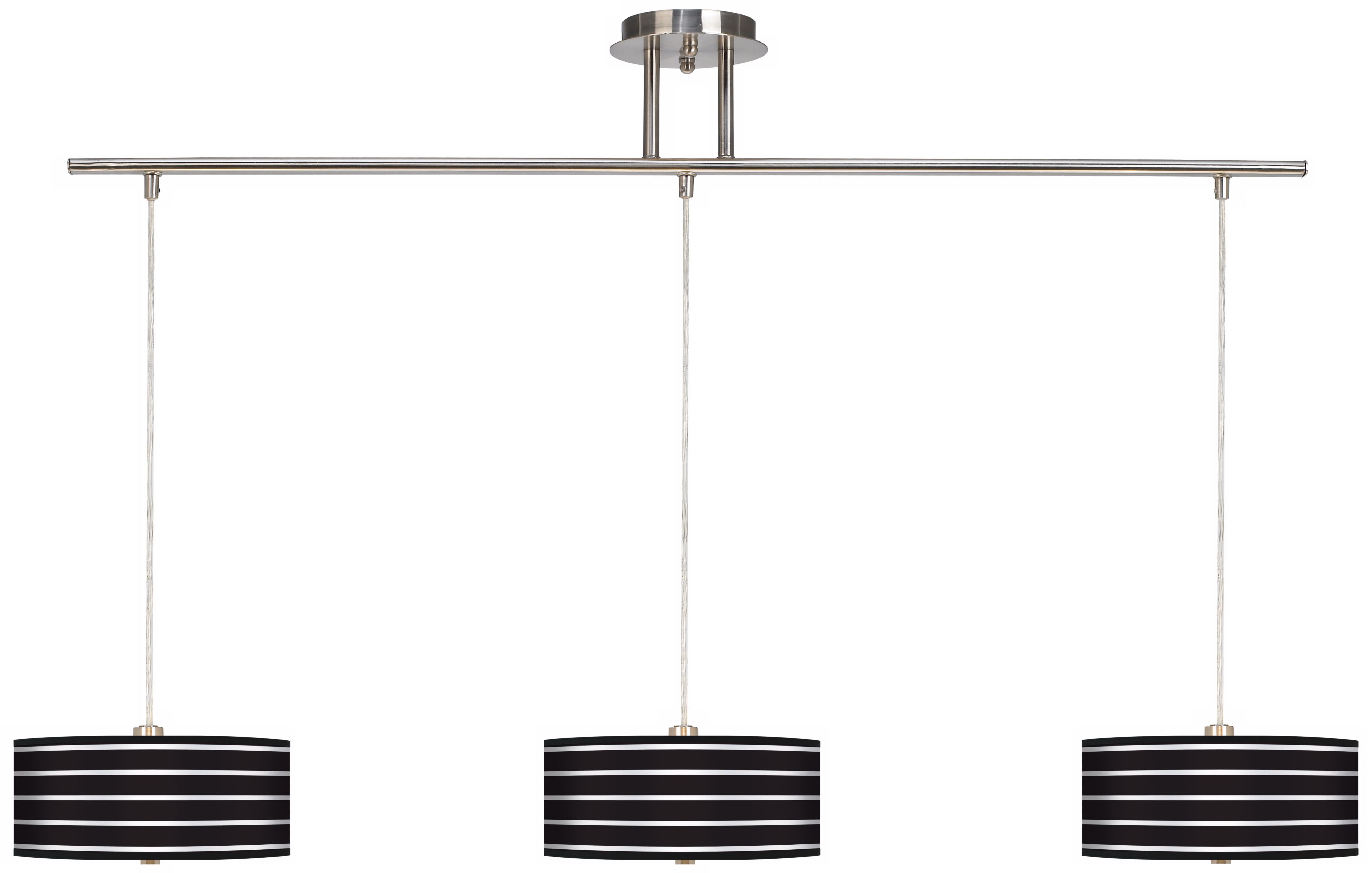 Bold Black Stripe 50" Wide Three Bar Hanging Small Pendants