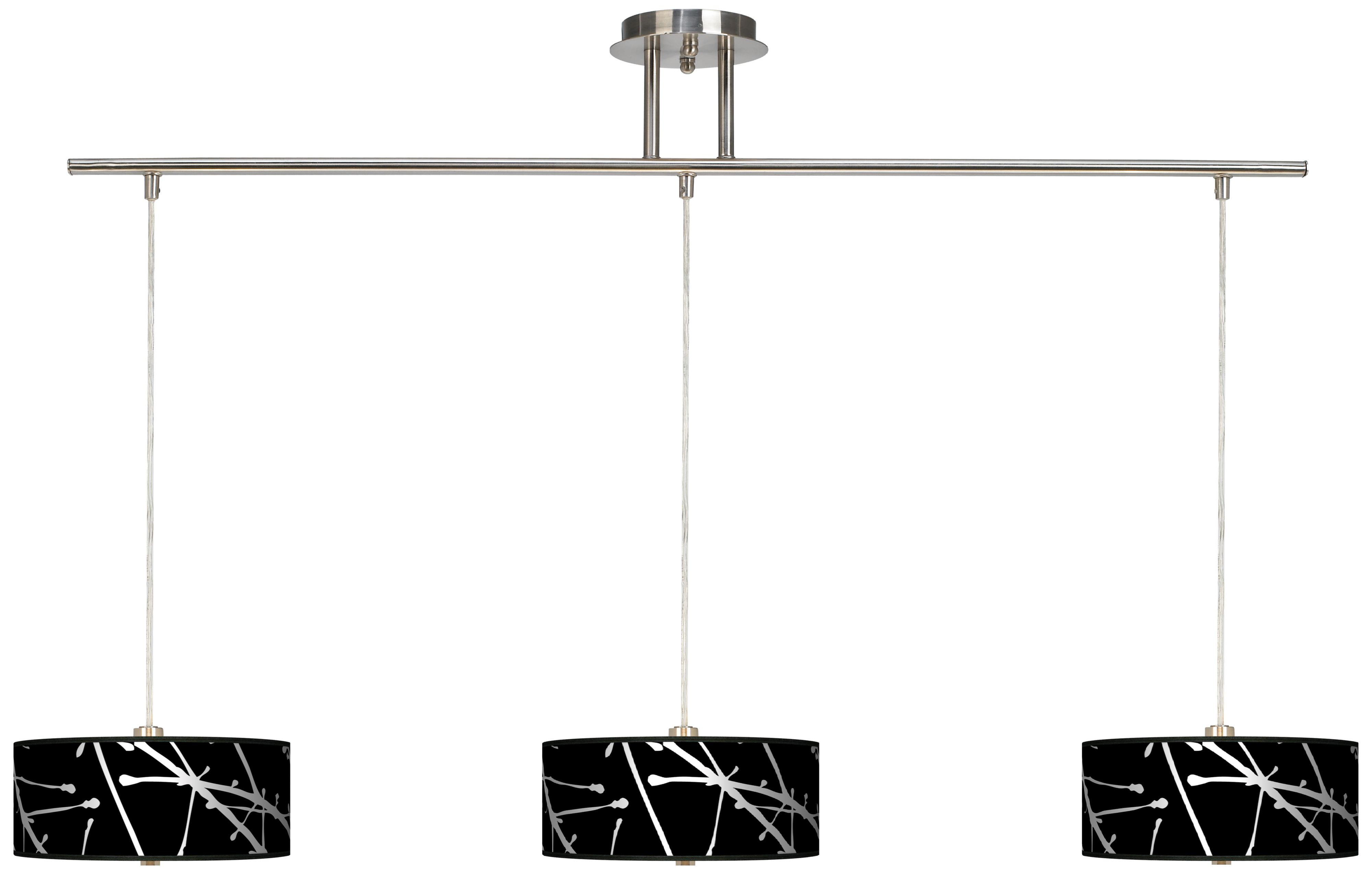 Stacy Garcia Calligraphy Tree Black 50" Wide 3-Bar Pendants