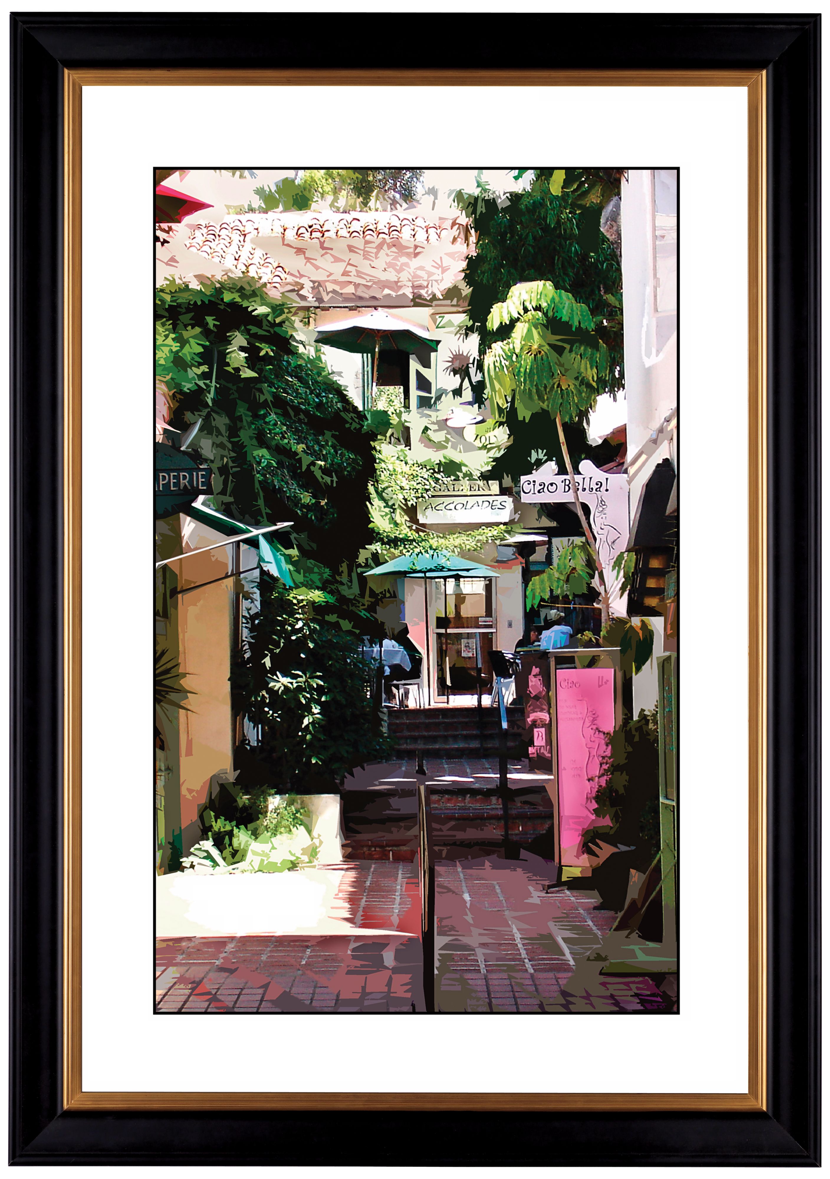 Giclee Sidewalk Cafe 41 3/8" High Wall Art