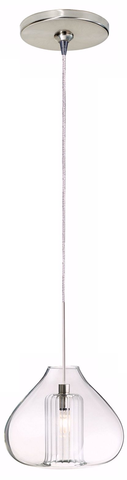 Cheer Single Globe Satin Nickel Mini Pendant