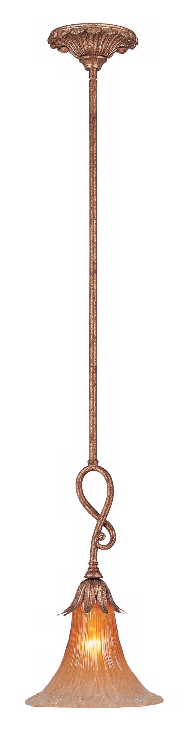 Crystorama Gold Leaf Finish Looped Stem Pendant Chandelier