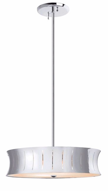 Lite Source Chrome Drum Pendant Chandelier 18584