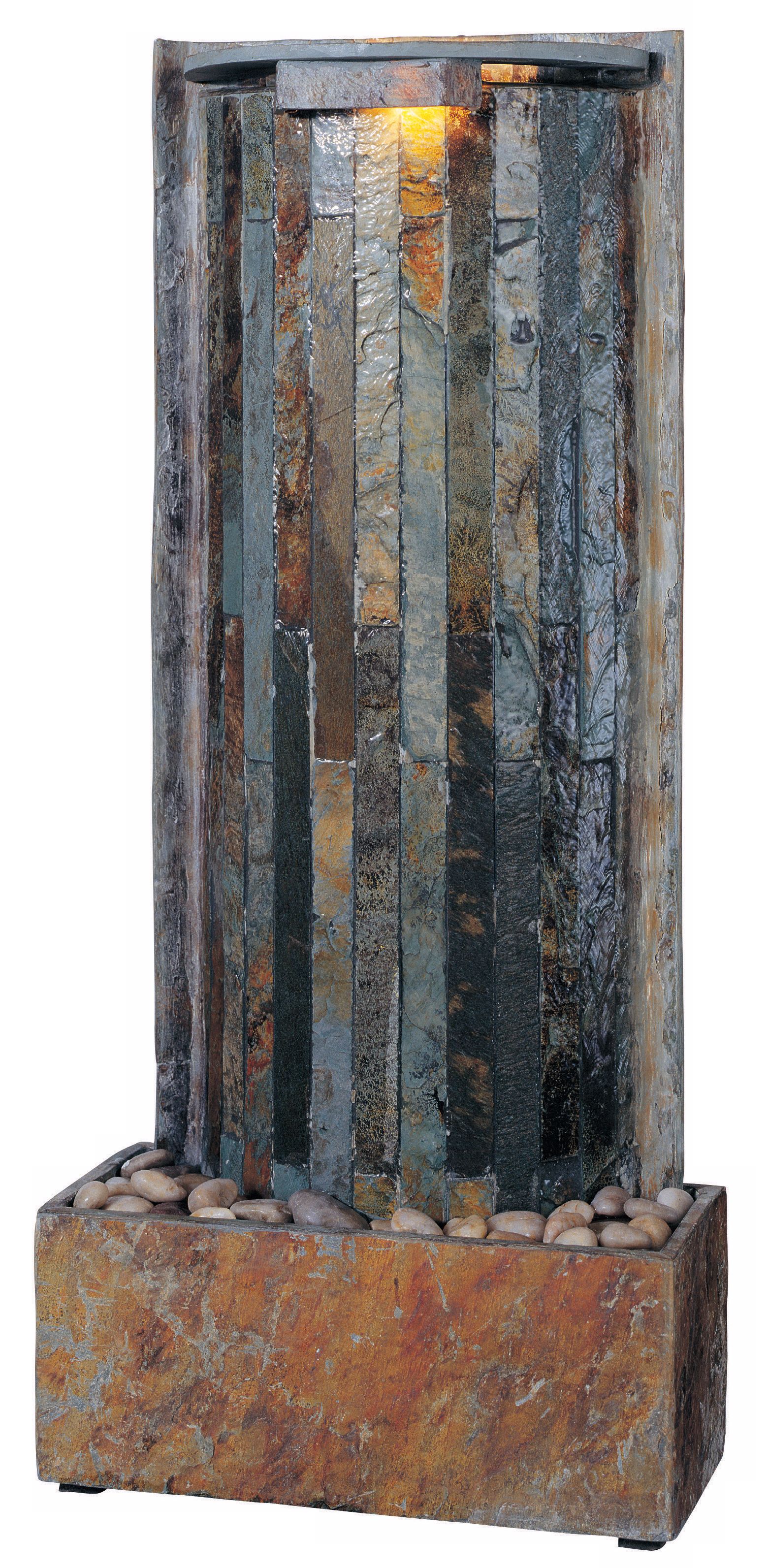 Natural Slate Vertical Flow Indoor Tabletop Fountain