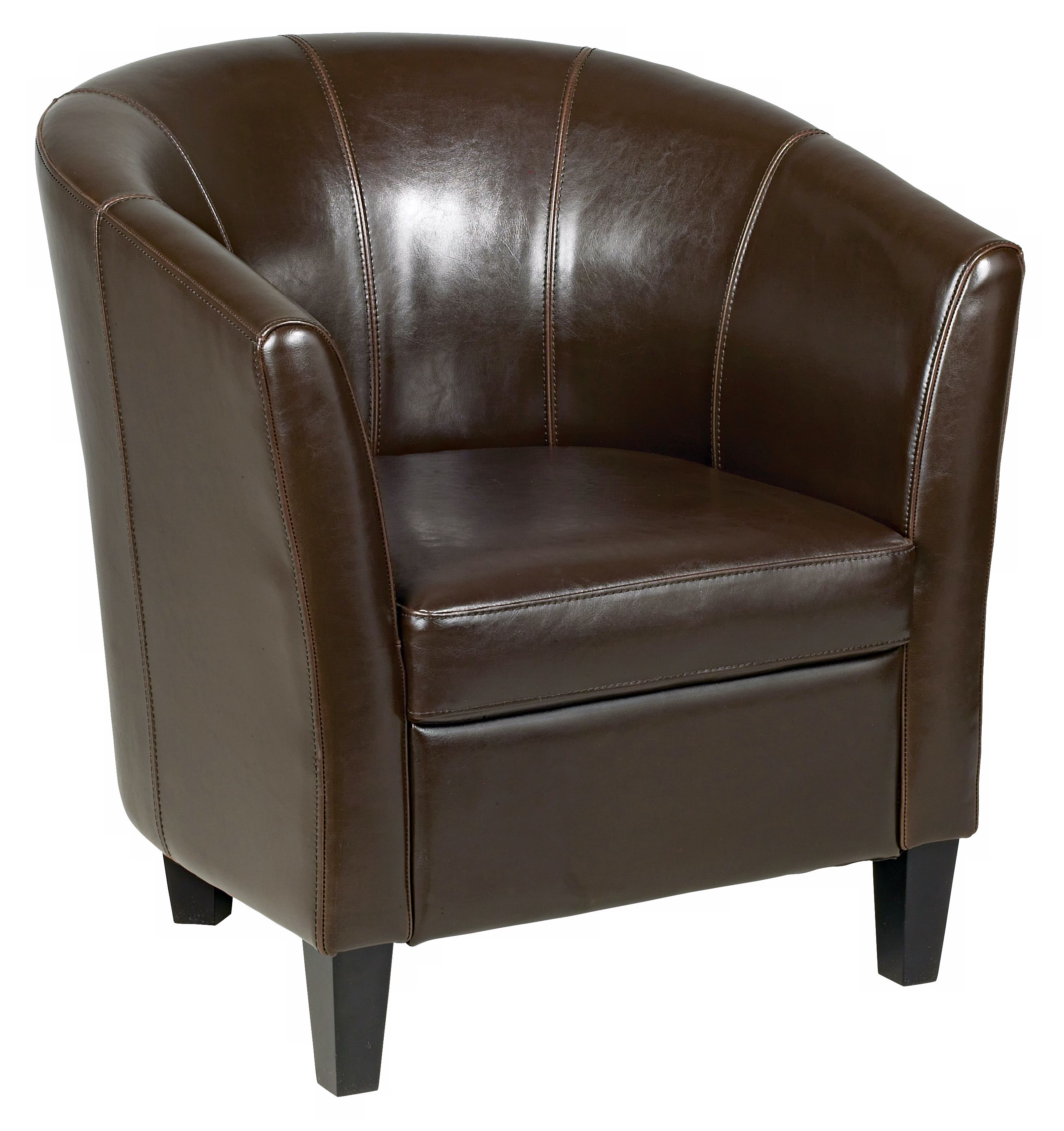 Maxfield Mocha Full Bicast Leather Tub Chair