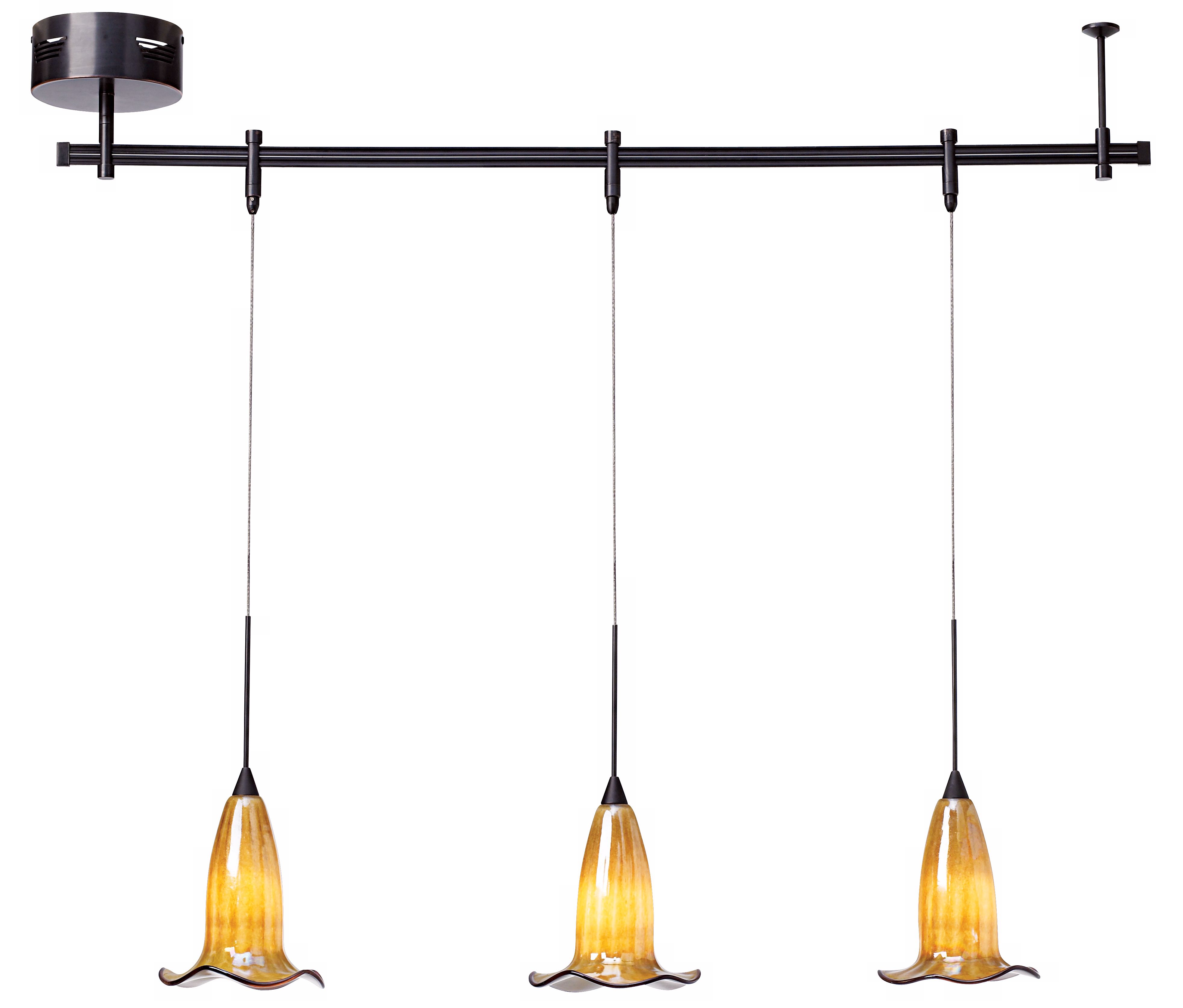 Pro Track® Bronze Finish 3-Light Halogen Art Glass Rail Kit