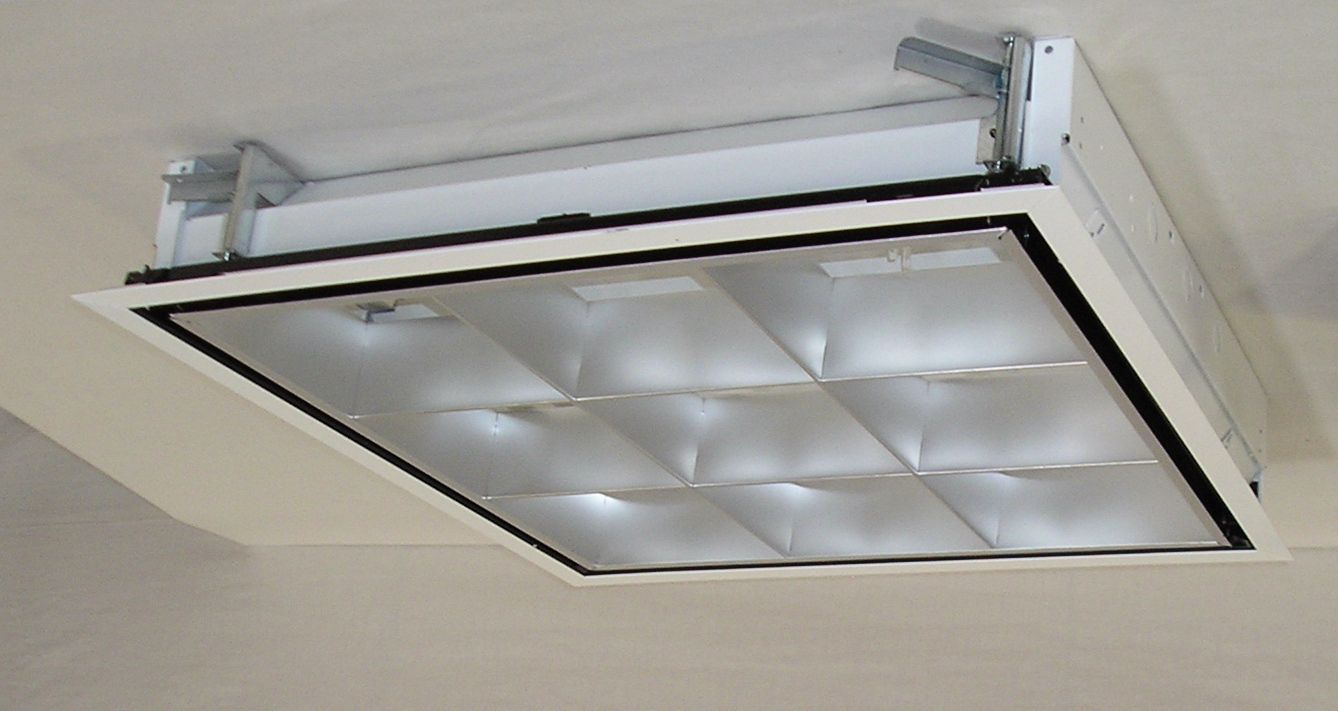 White Finish 25" High 25" Wide Fluorescent Troffer