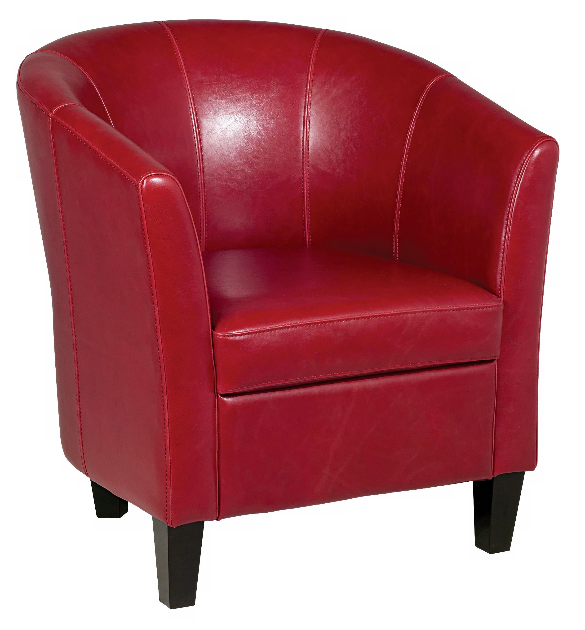 Maxfield Brick Red Bycast Leather Tub Chair