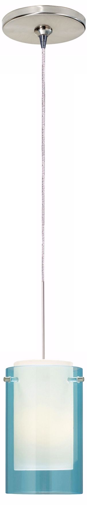 Aquamarine Echo Satin Nickel Mini Pendant
