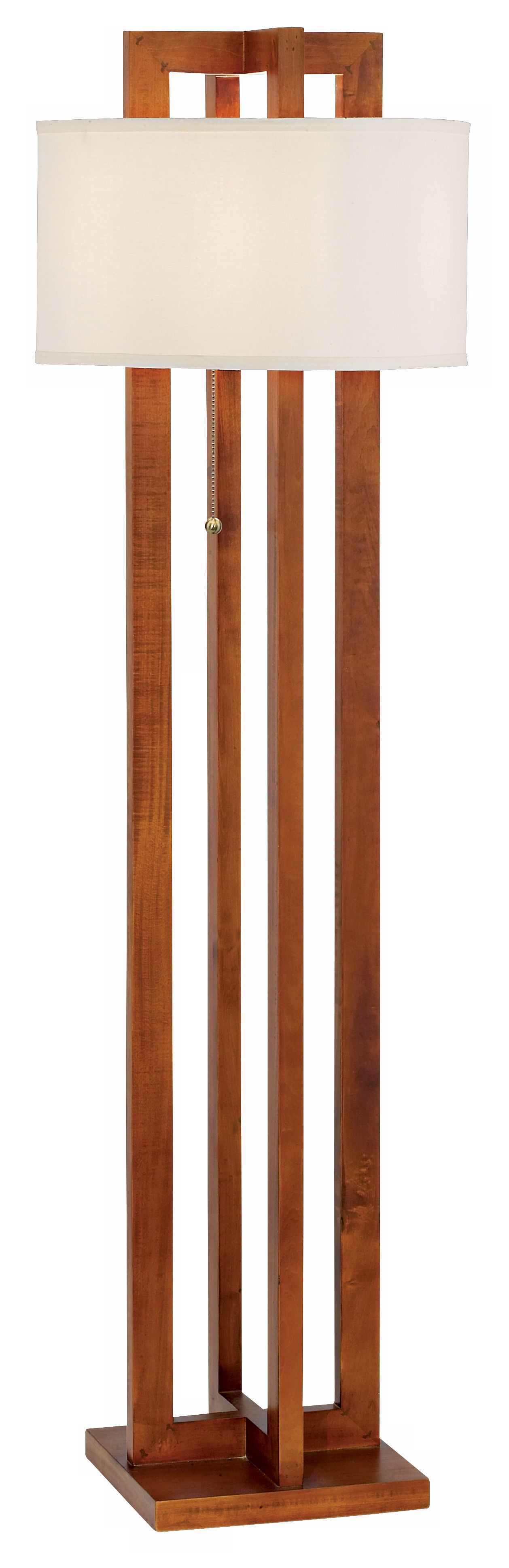 Double Rectangle Wood Floor Lamp