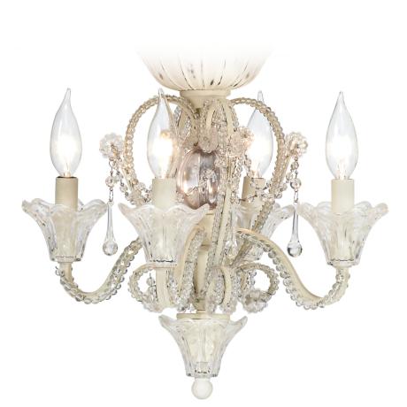 Pull Chain Crystal Bead Candelabra Ceiling Fan Light Kit - #19775 ...