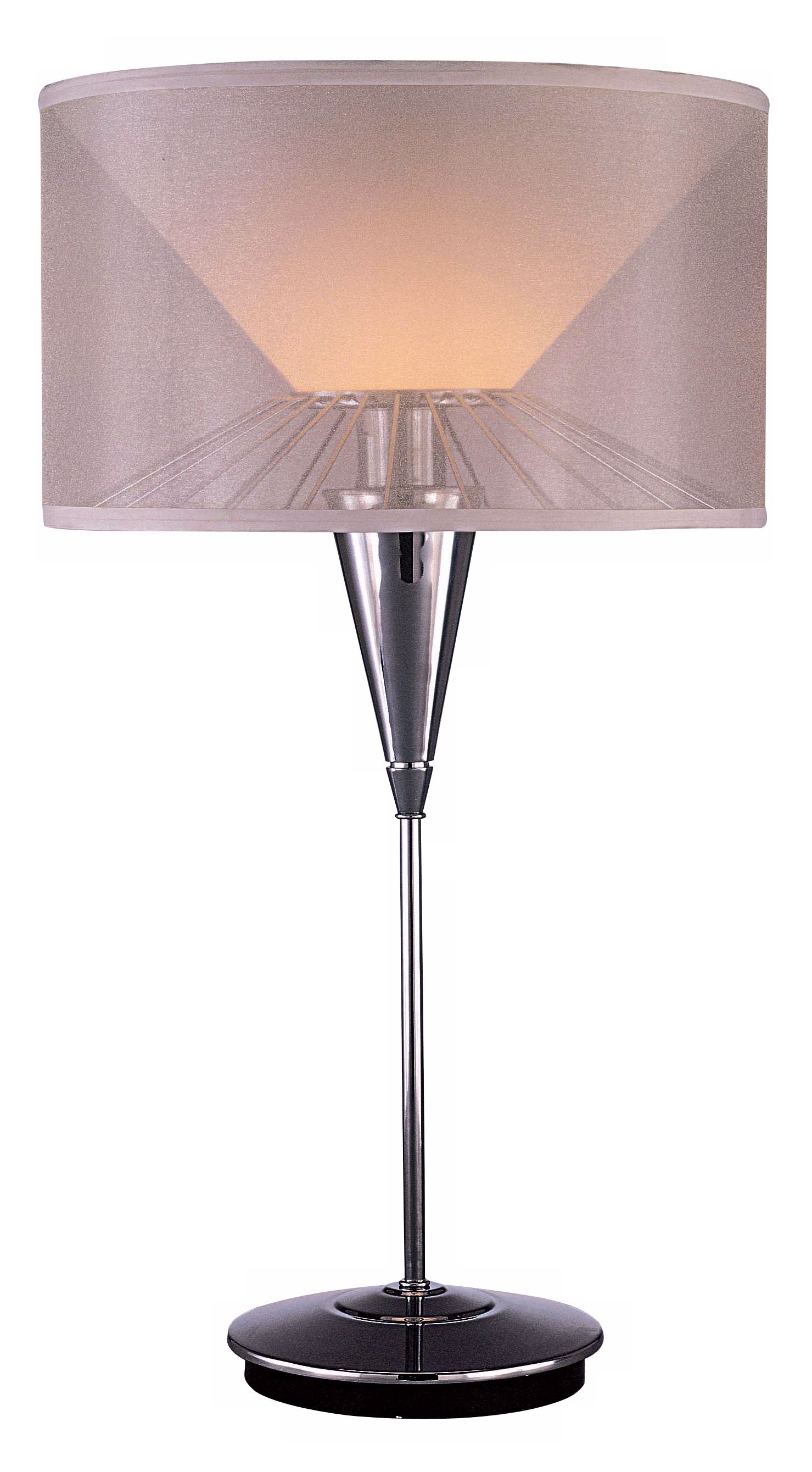 George Kovacs Silk Shade Chrome Finish Table Lamp