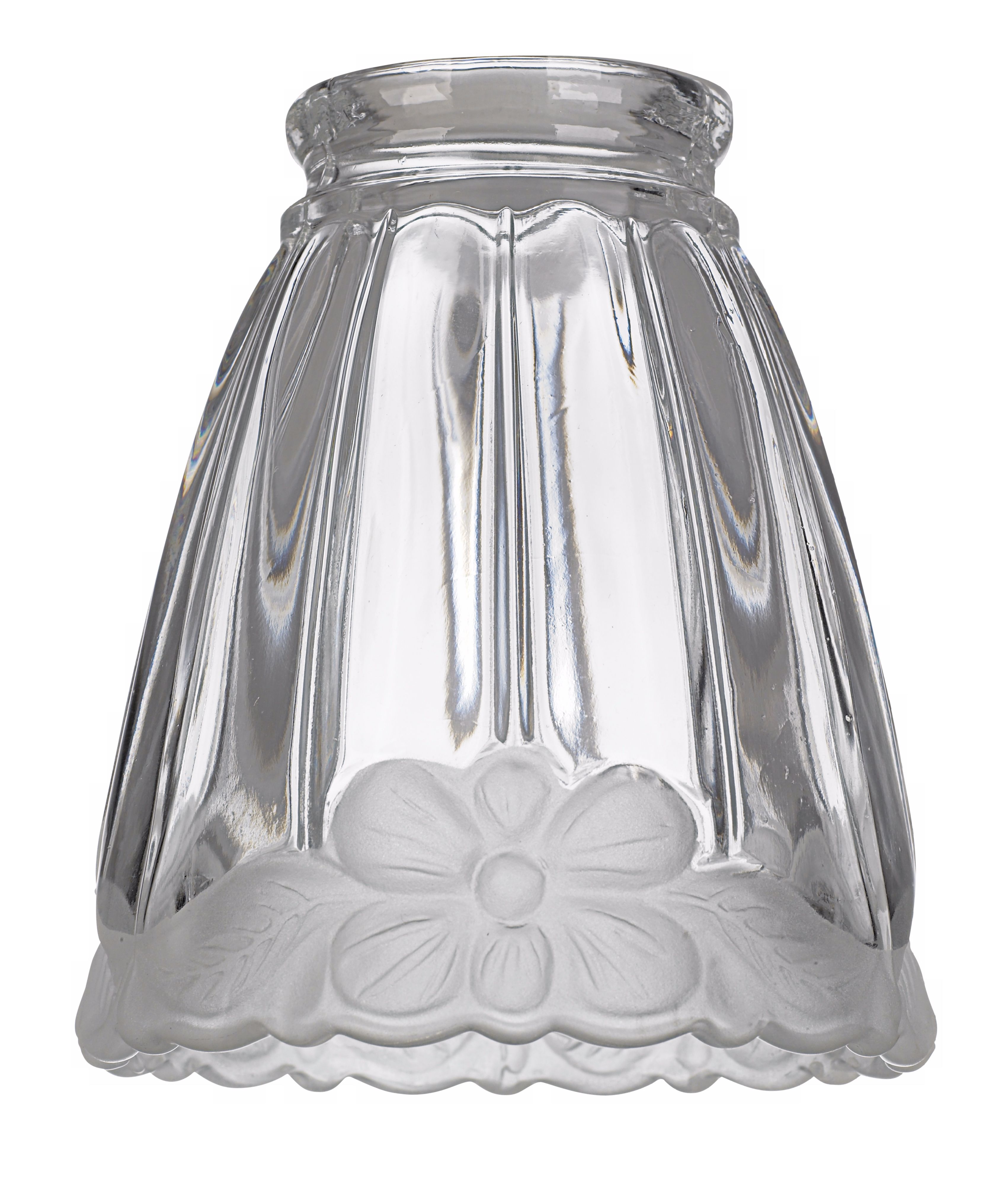 2 1/4" Fitter Set of 4 Flower Trim Crystal Glass Shades