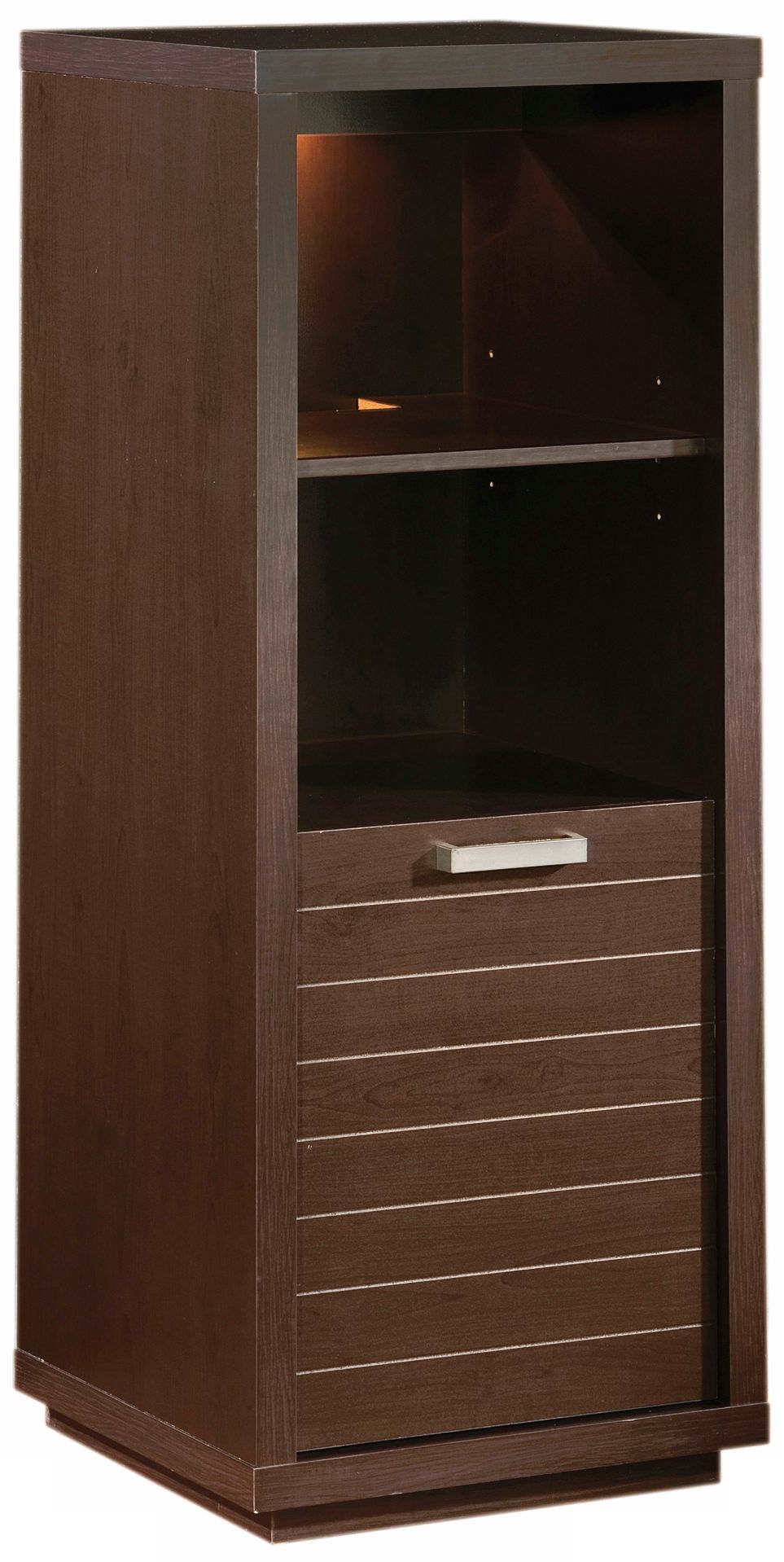 Skyline 1-Drawer Chocolate Shelving Unit