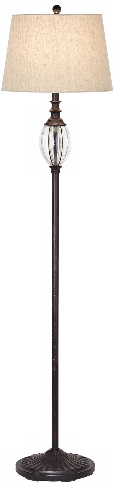 Tuba Glass Metal Bronze Floor Lamp