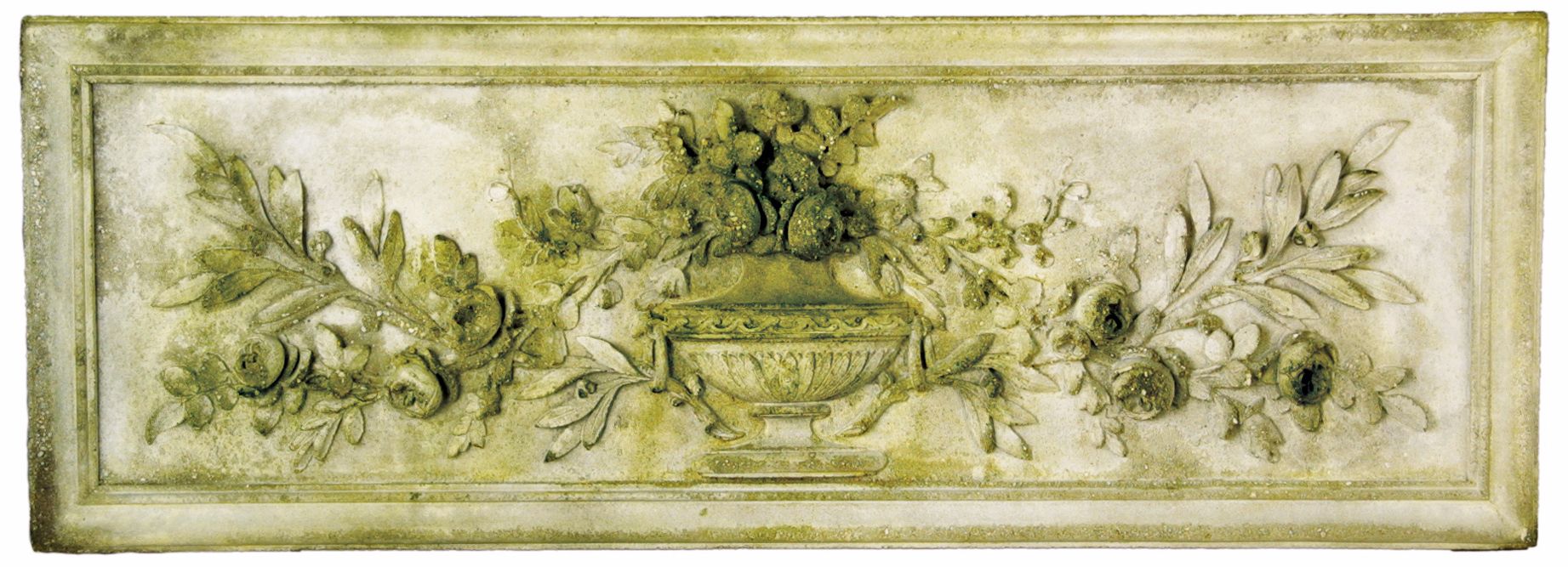 Rose Urn 34" Wide Outdoor Wall Relief Sculpture