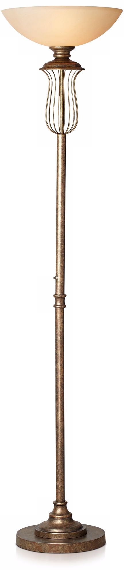 Kathy Ireland French Quarter Bronze Torchiere Floor Lamp