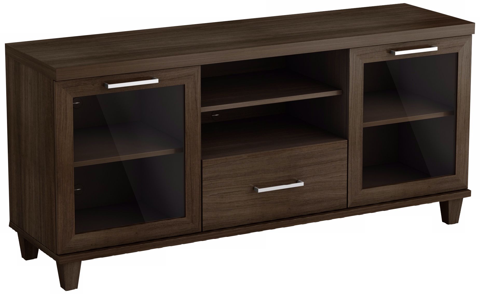 Adrian 2-Glass Door Brown TV Stand