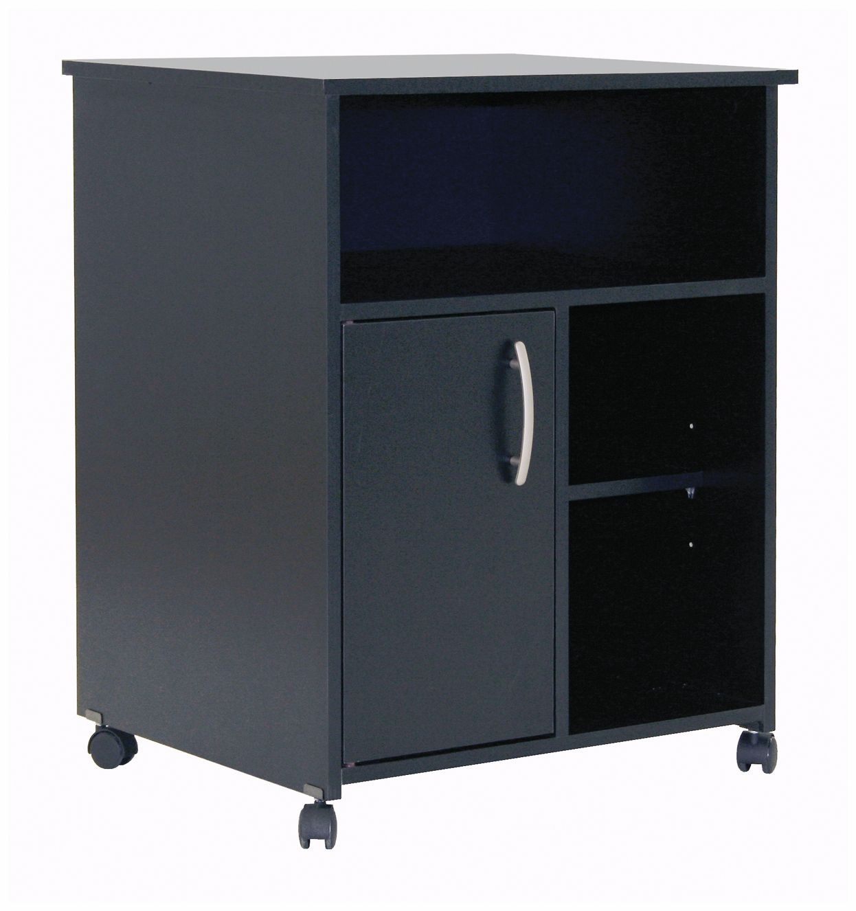 City Life 1-Door Pure Black Printer Stand