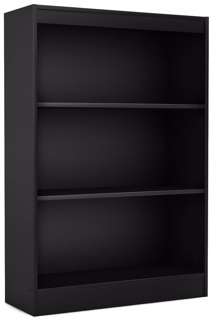 Axess 3-Shelf Pure Black Bookcase