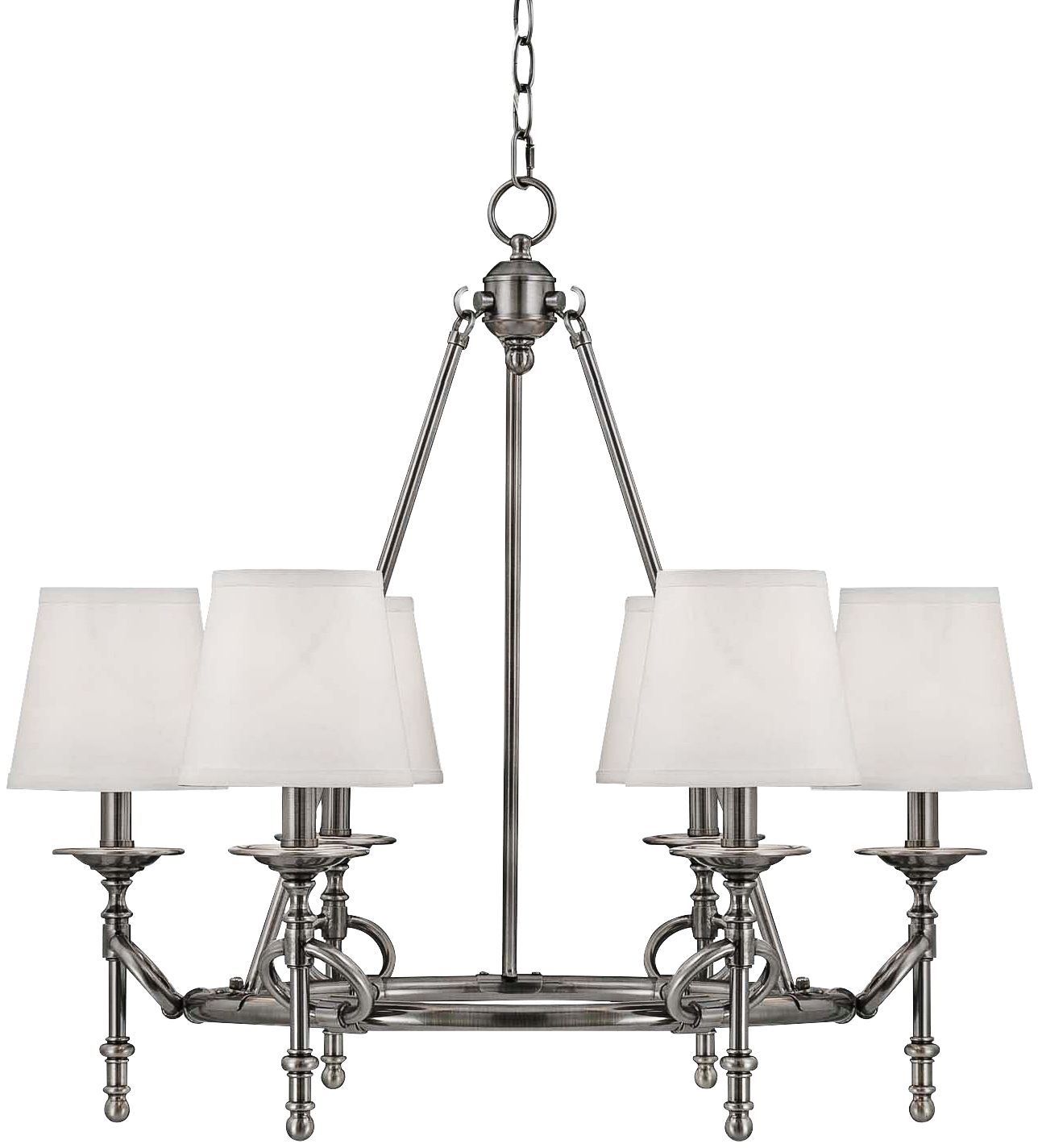 Foxcroft Pewter 6-Light 27" Wide Chandelier