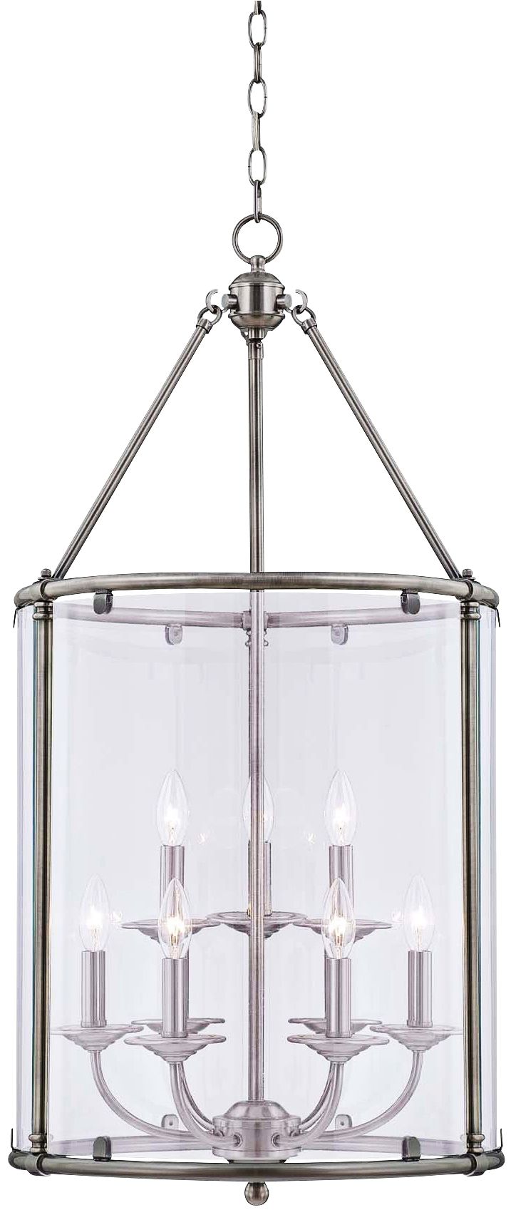 Foxcroft Pewter 9-Light 18" Wide Pendant Chandelier