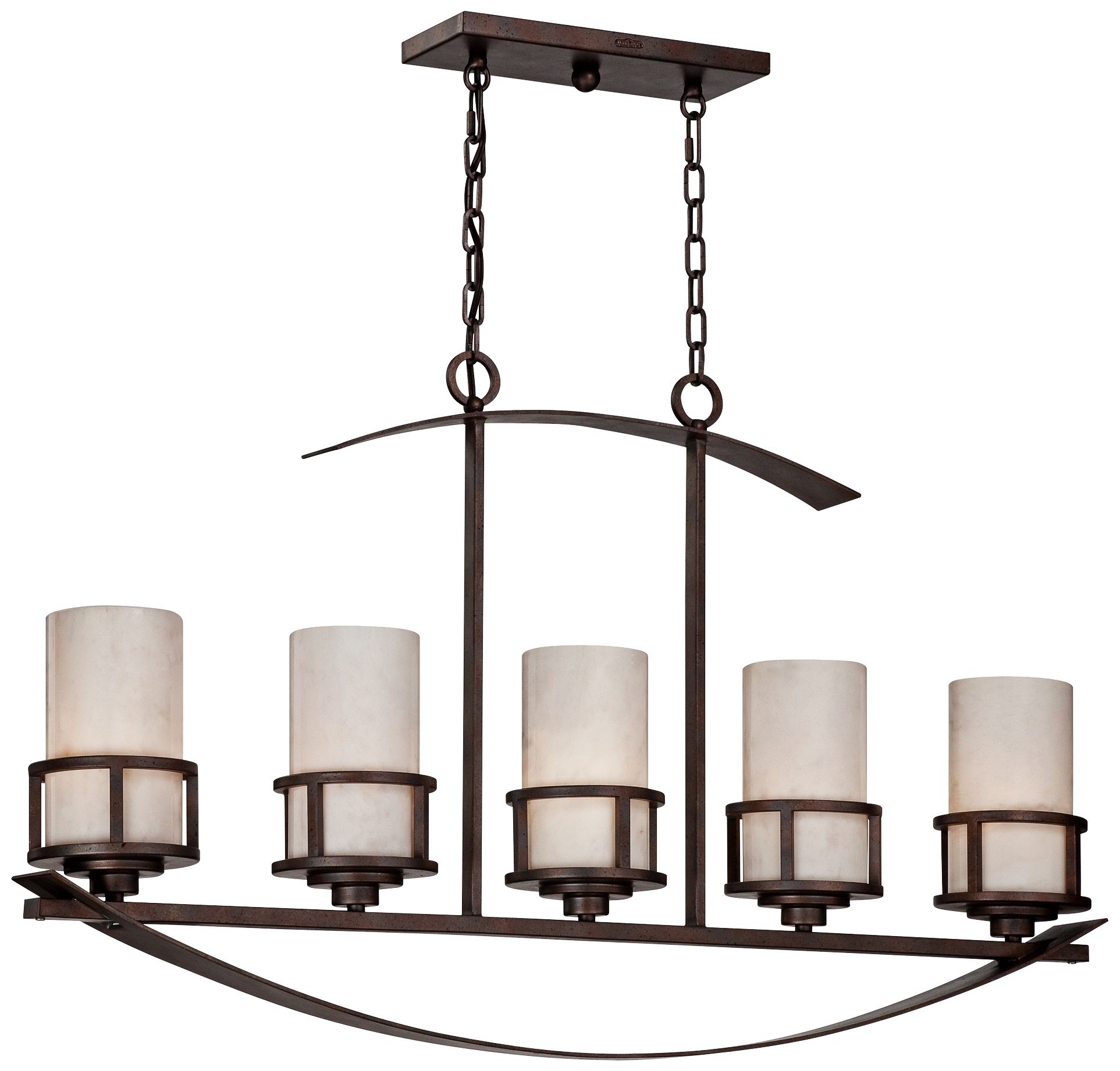 Kyle 5-Light 40" Wide Etched Glass Island Chandelier