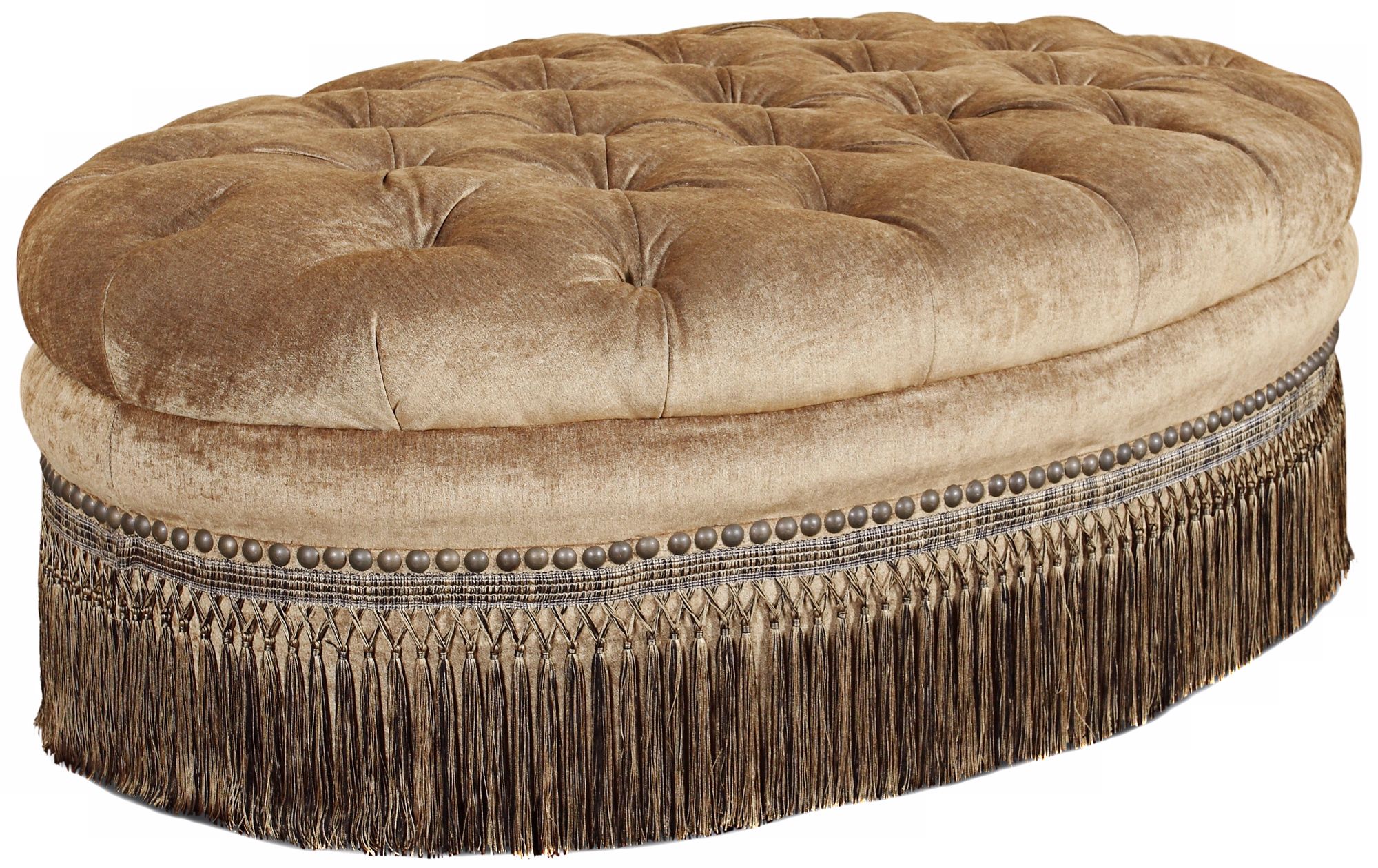 Whitney Barlow Bronze Tufted Ottoman
