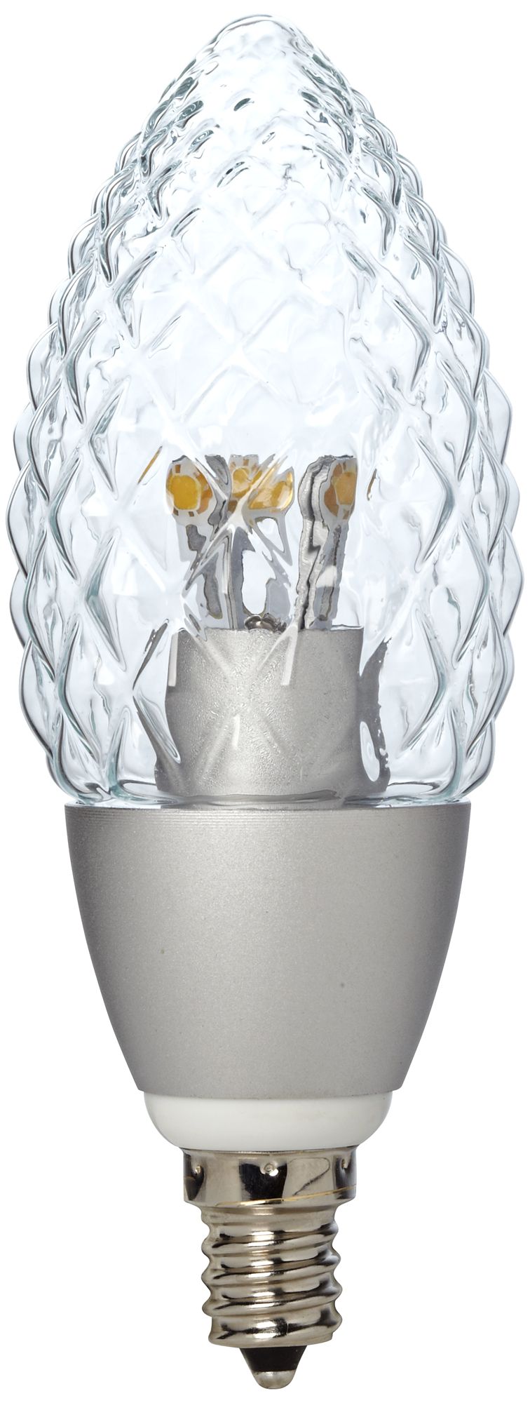 LED 5 Watt Faceted Design Crsytal Candleabra Light Bulb