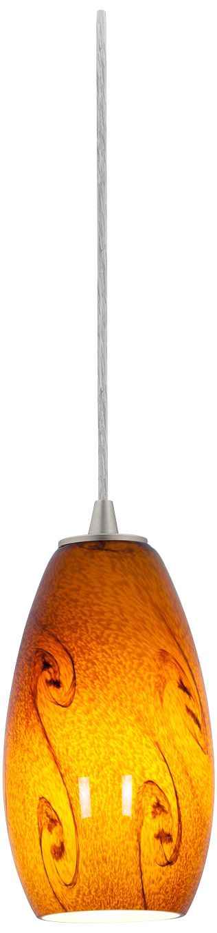 Access Lighting Sydney Brushed Steel - Amber Mini Pendant