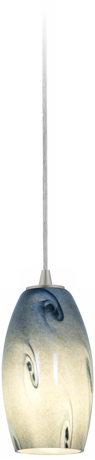 Access Lighting Sydney Brushed Steel - Blue Mini Pendant