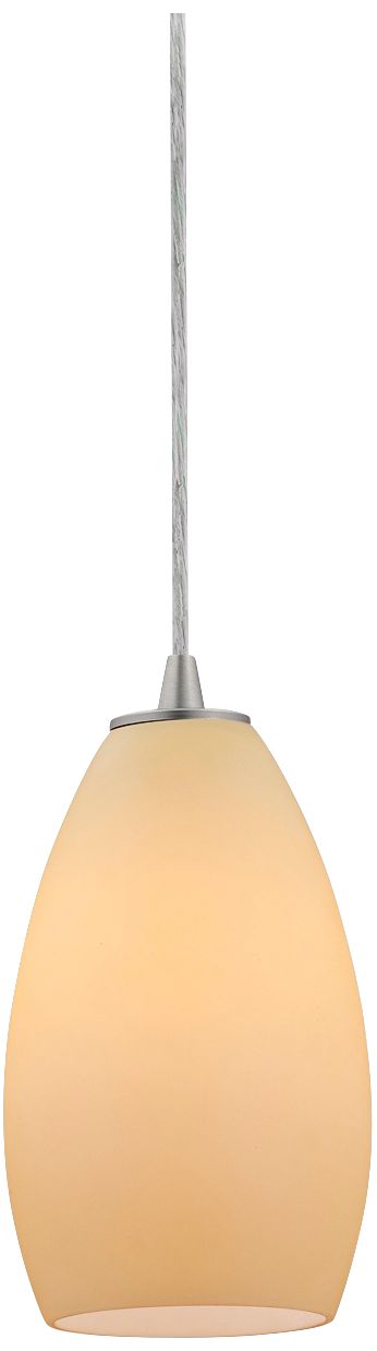 Access Lighting Sydney Brushed Steel - Creme Mini Pendant