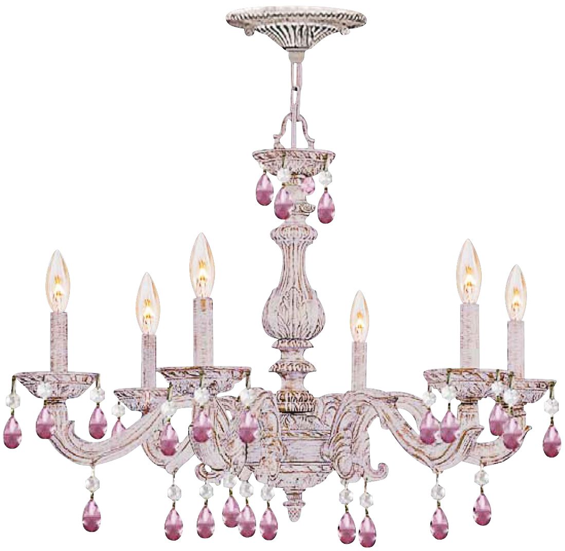 Sutton 28" Wide Antique White Chandelier