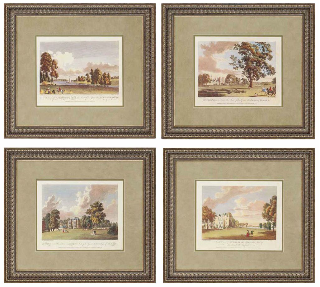 Set of 4 Landscape Scenes 23" Wide Framed Wall Art