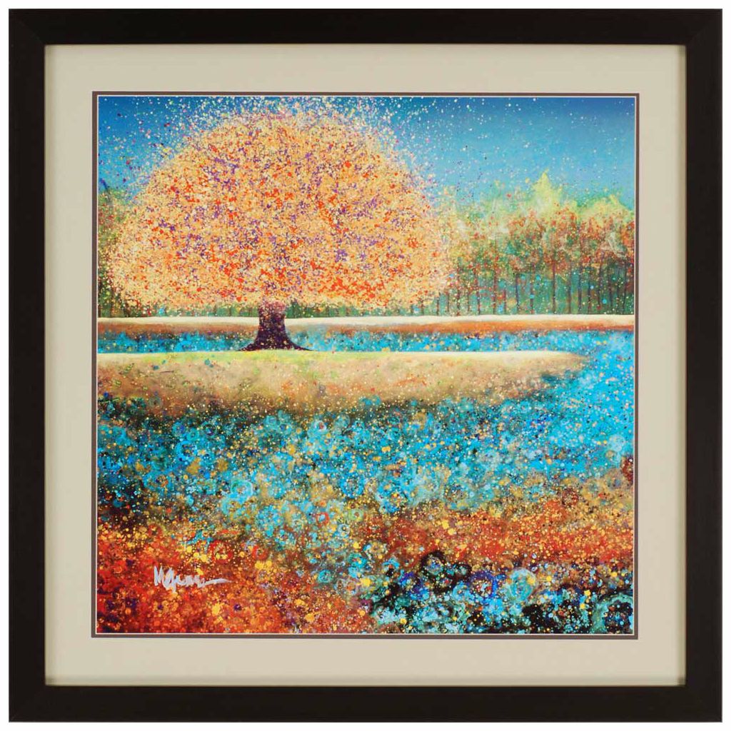 Jewel River 35" Square Framed Wall Art