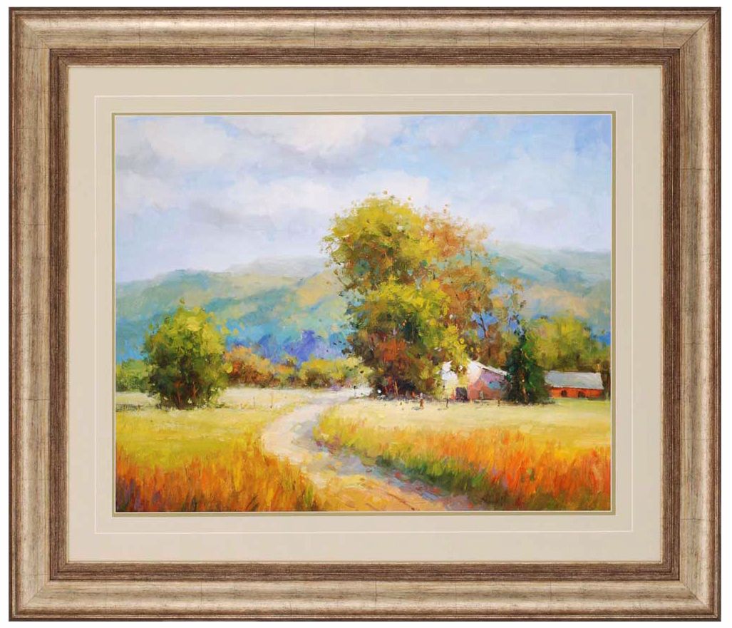 Country Valley Road 42" Wide Framed Wall Art