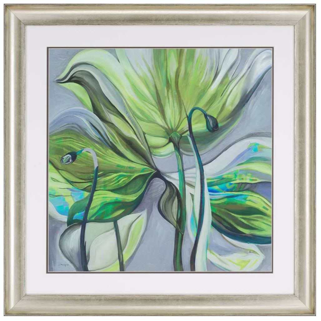 Twist Floral 41" Square Framed Wall Art