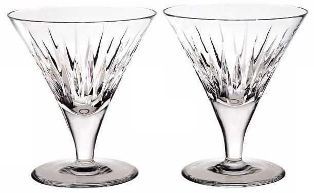 Set of 2 Reed and Barton Soho Crystal Cocktail Glasses