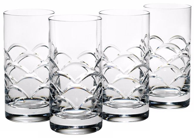 Set of 4 Reed and Barton Cove Crystal Hiball Glasses