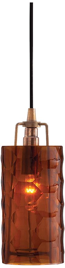 Arteriors Ice Faceted Brass 4.5" Wide Small Glass Pendant
