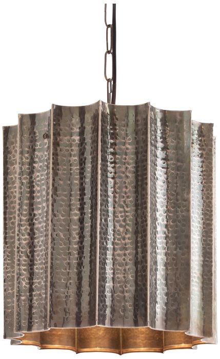 Arteriors Waverly Scalloped Hammered 13" Wide Pendant