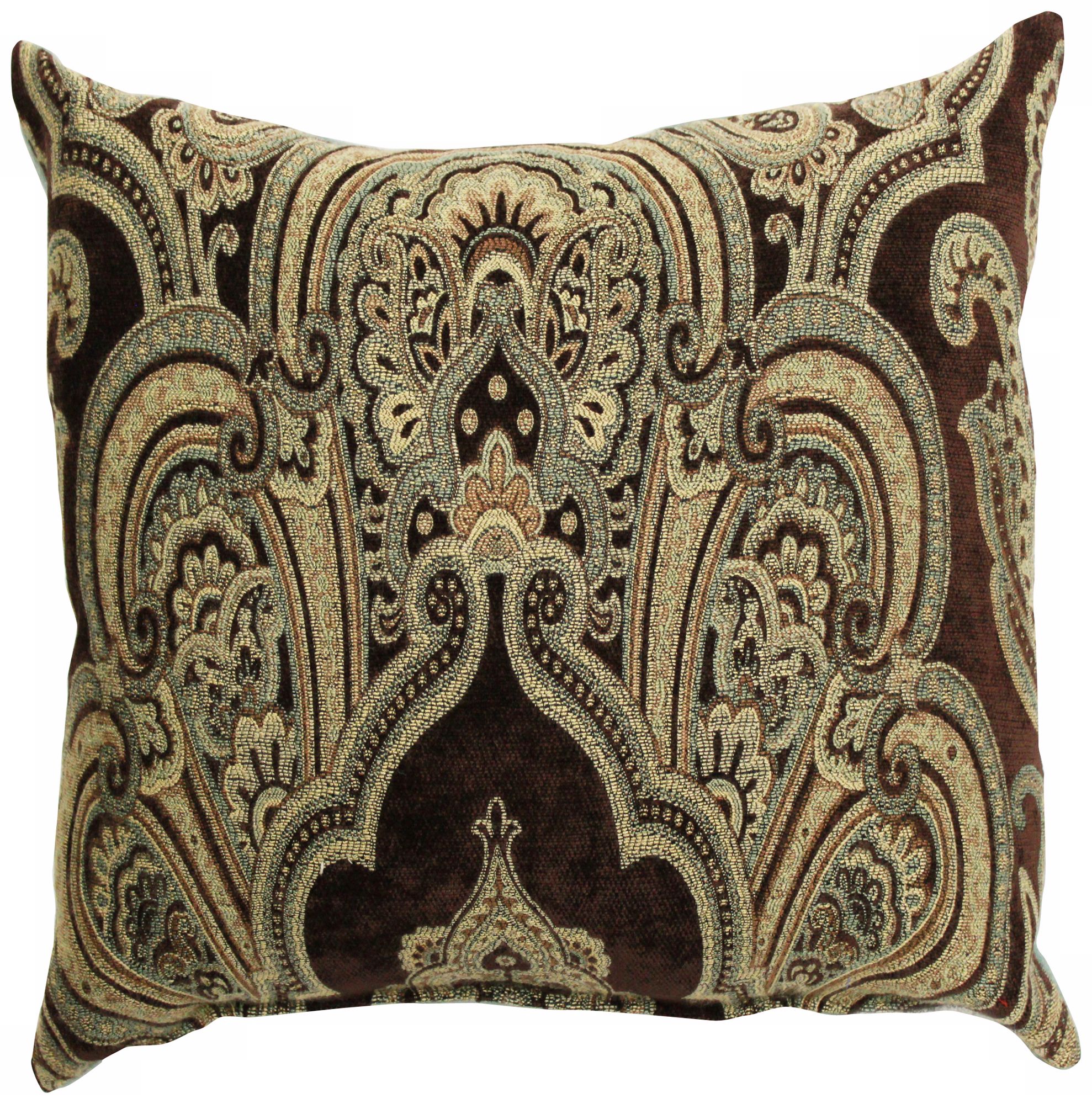 Ace Brown 24" Square Down Throw Pillow
